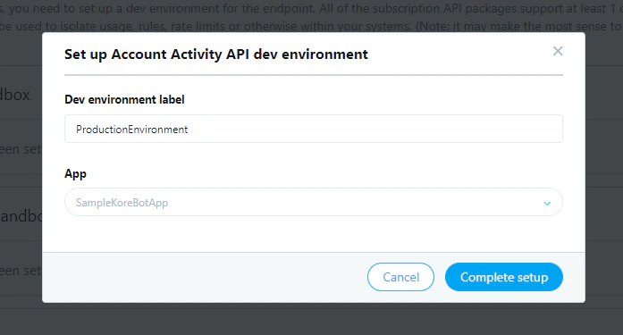 Twitter account activity
