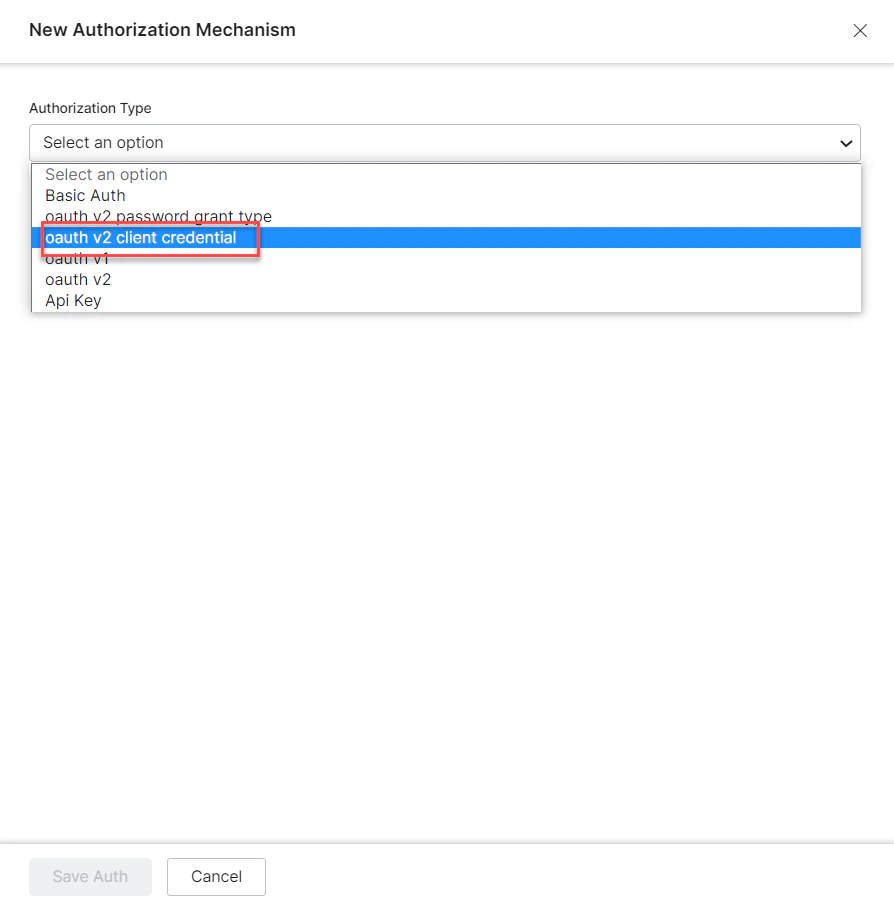 Select auth mechanism