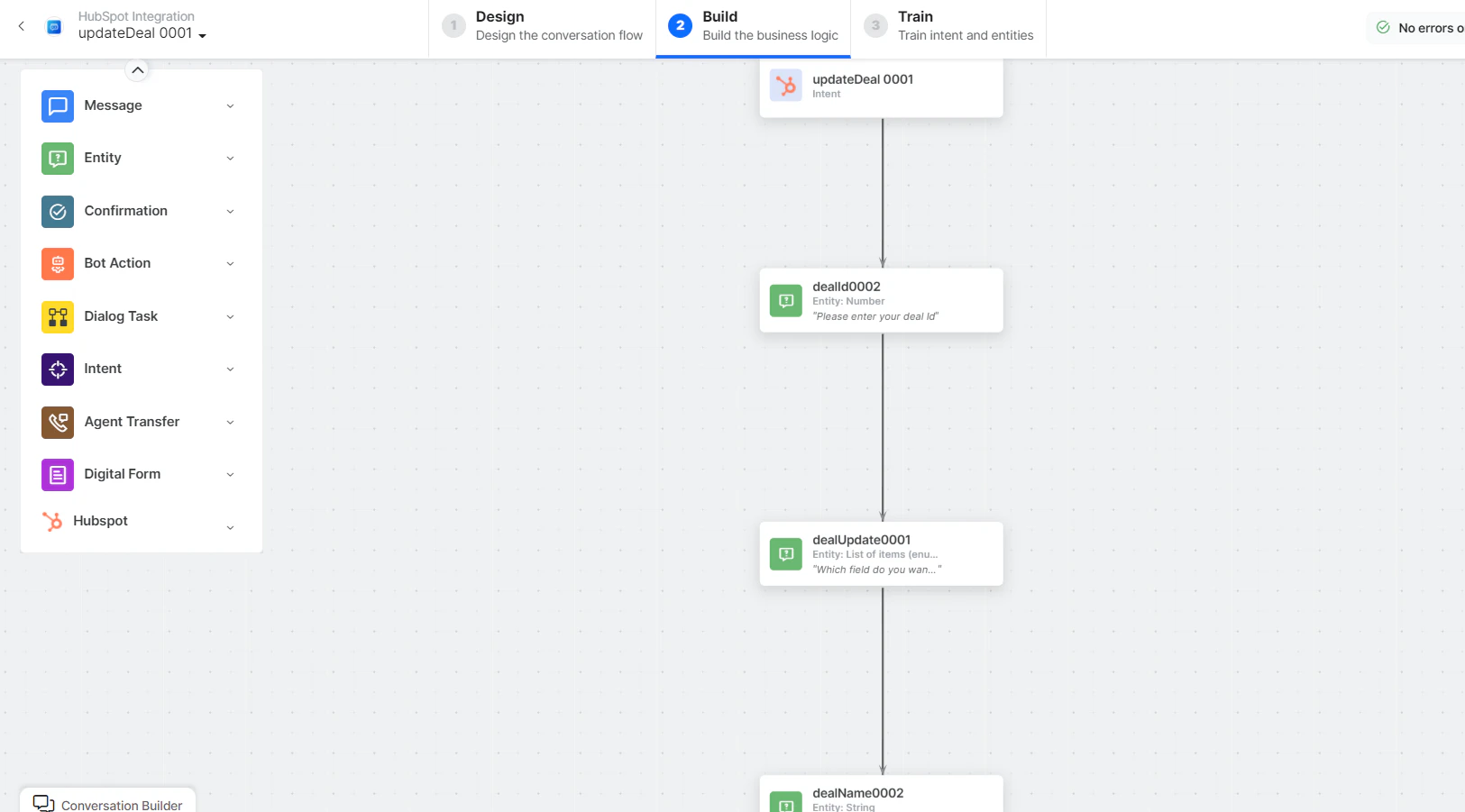 Update a Deal dialog task is added