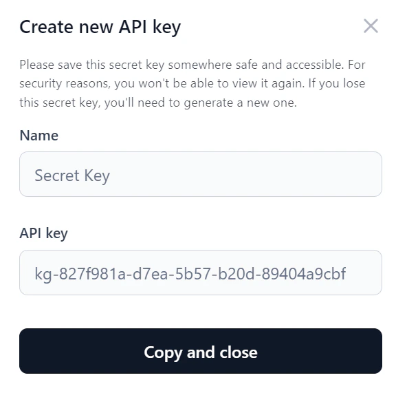 Copy API Key