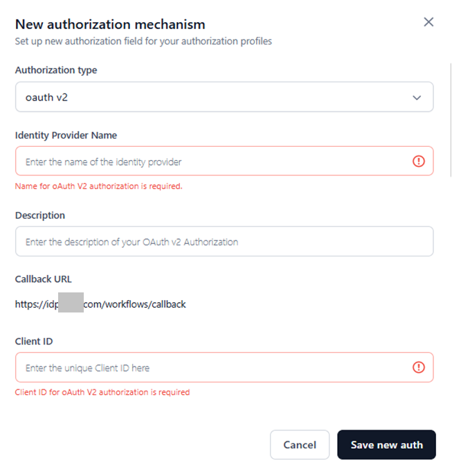 validation errors