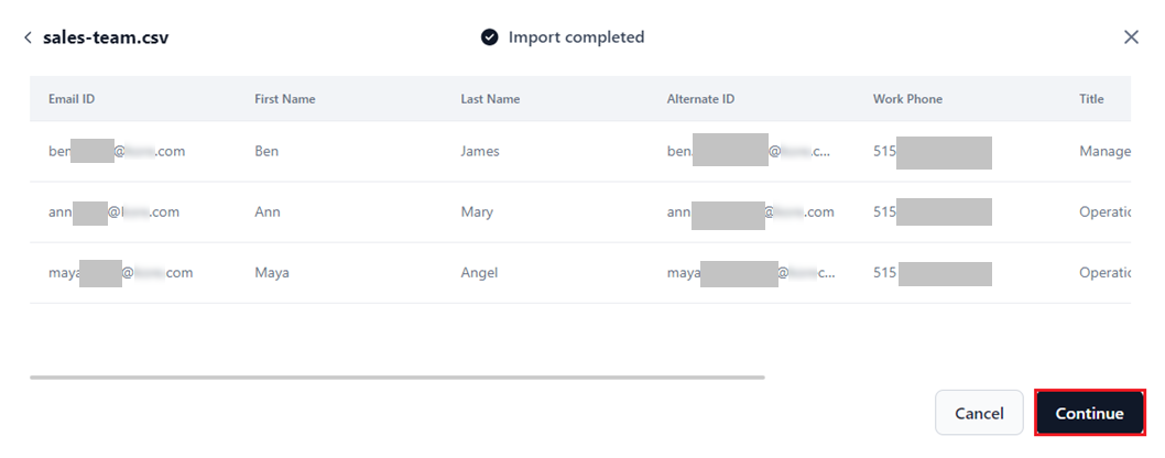 import completed