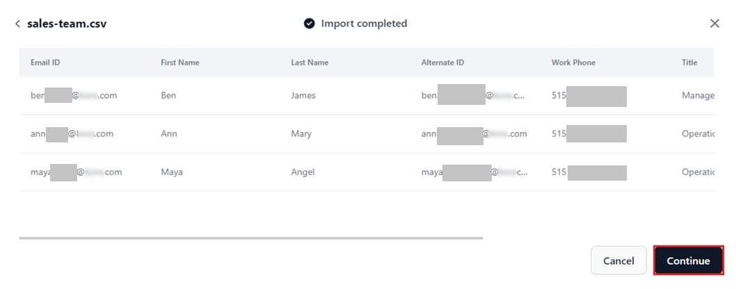 import completed