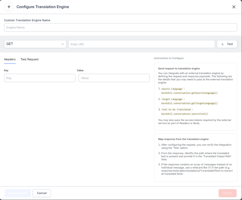 Configuration Window