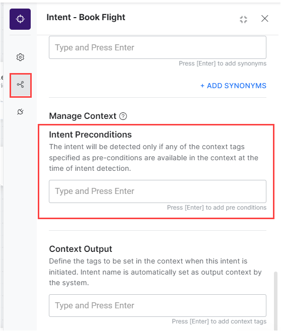 dialog task preconditions