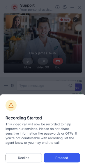 Accept/Reject Video Call recording