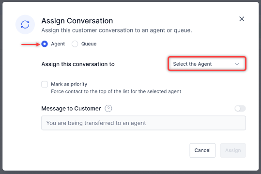 Assign/Change Queue (Bot-Led)
