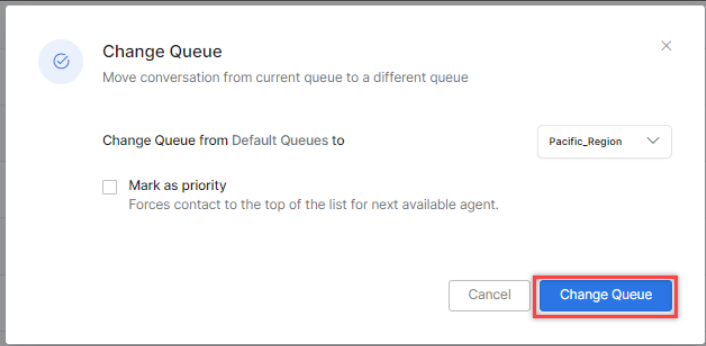Change Queue Window