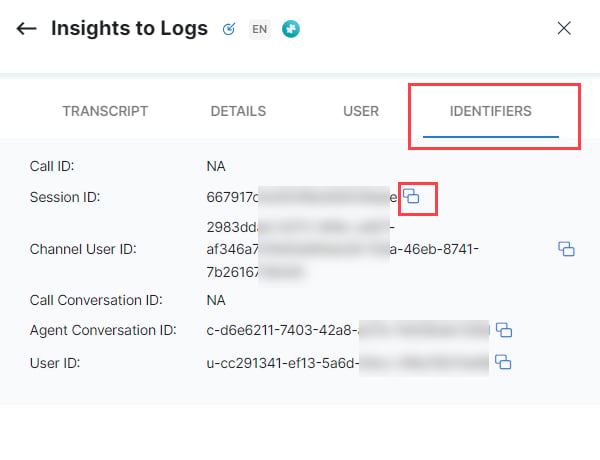 Insights to Logs Session ID