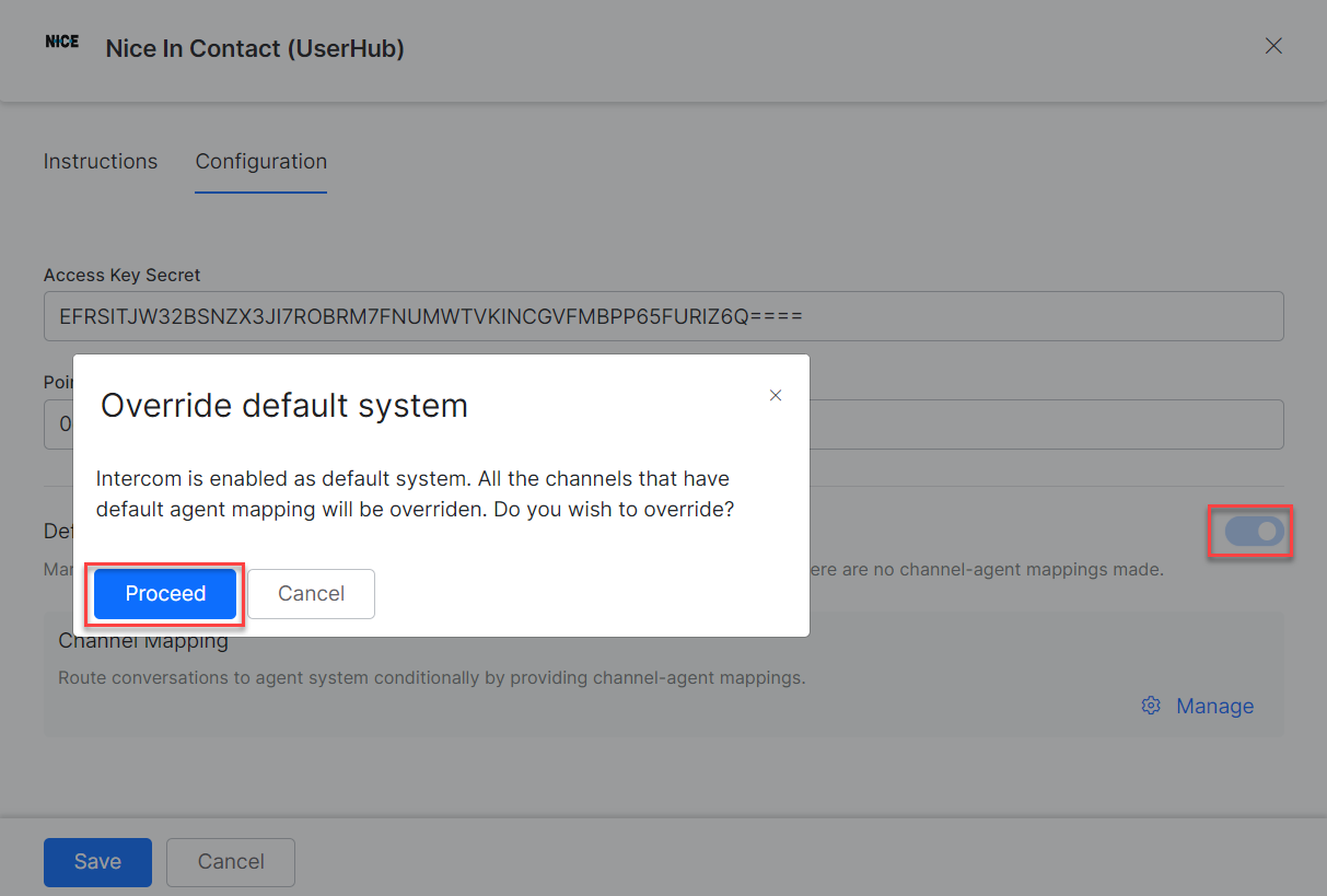 Default agent setting