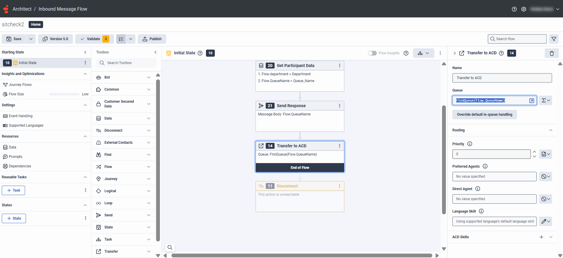Flow variable mapping