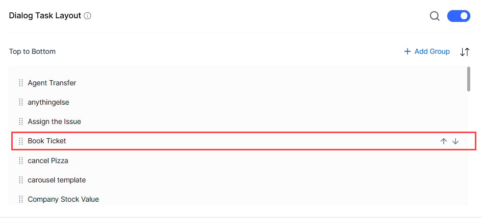Dialog Task Reordering