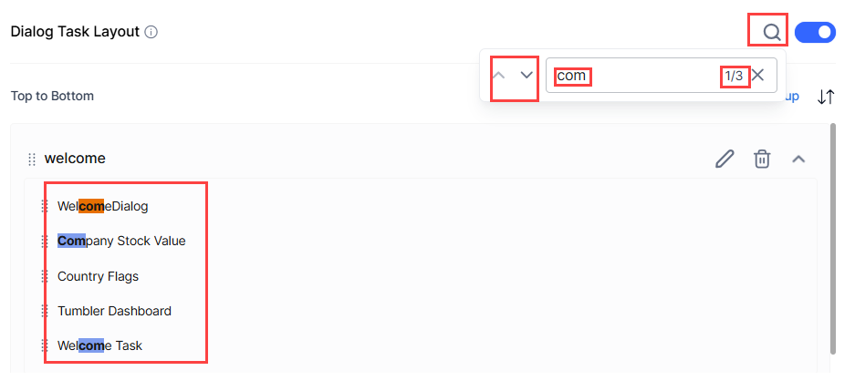Dialog Task Search