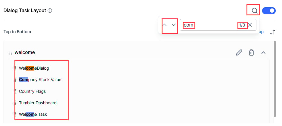 Dialog Task Search