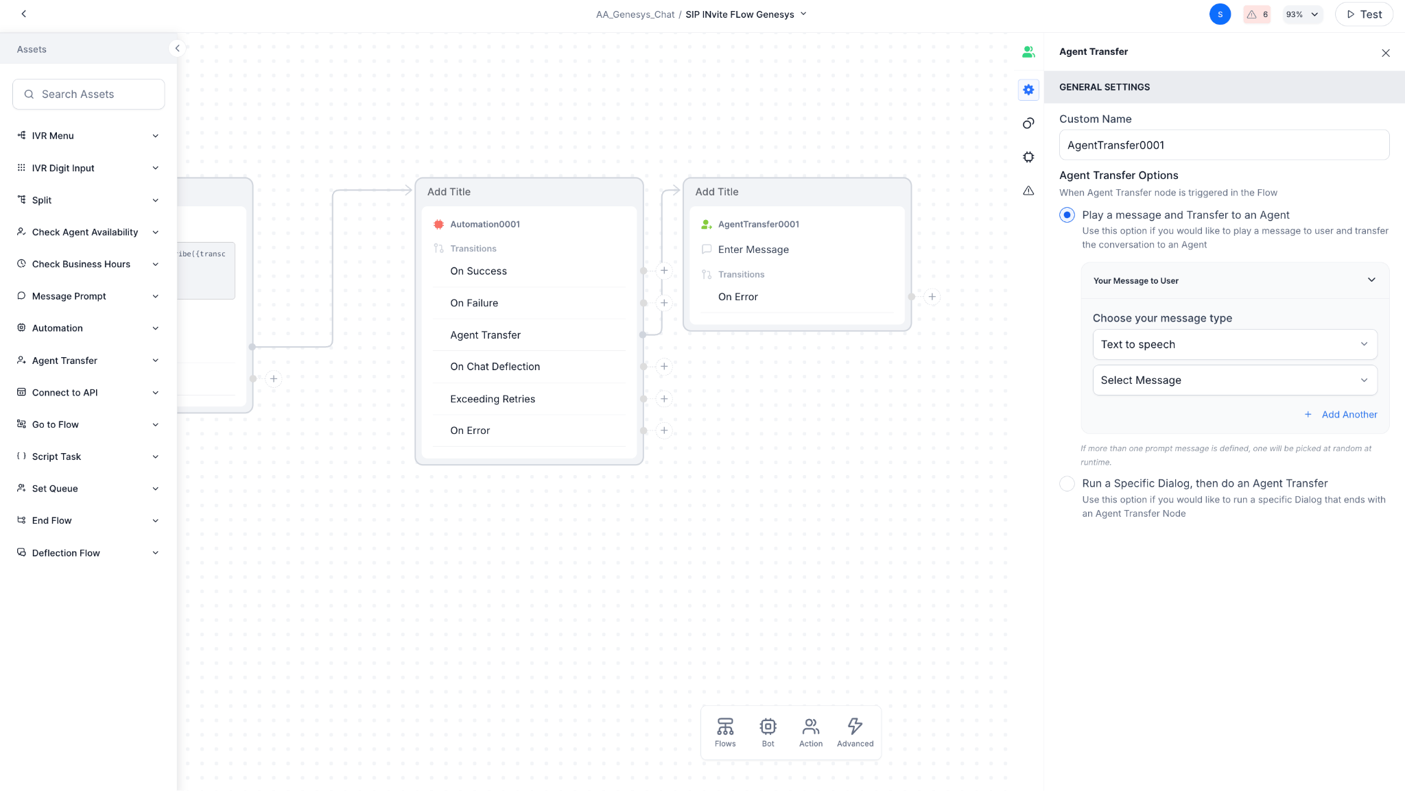 Add Node in Experience Flow