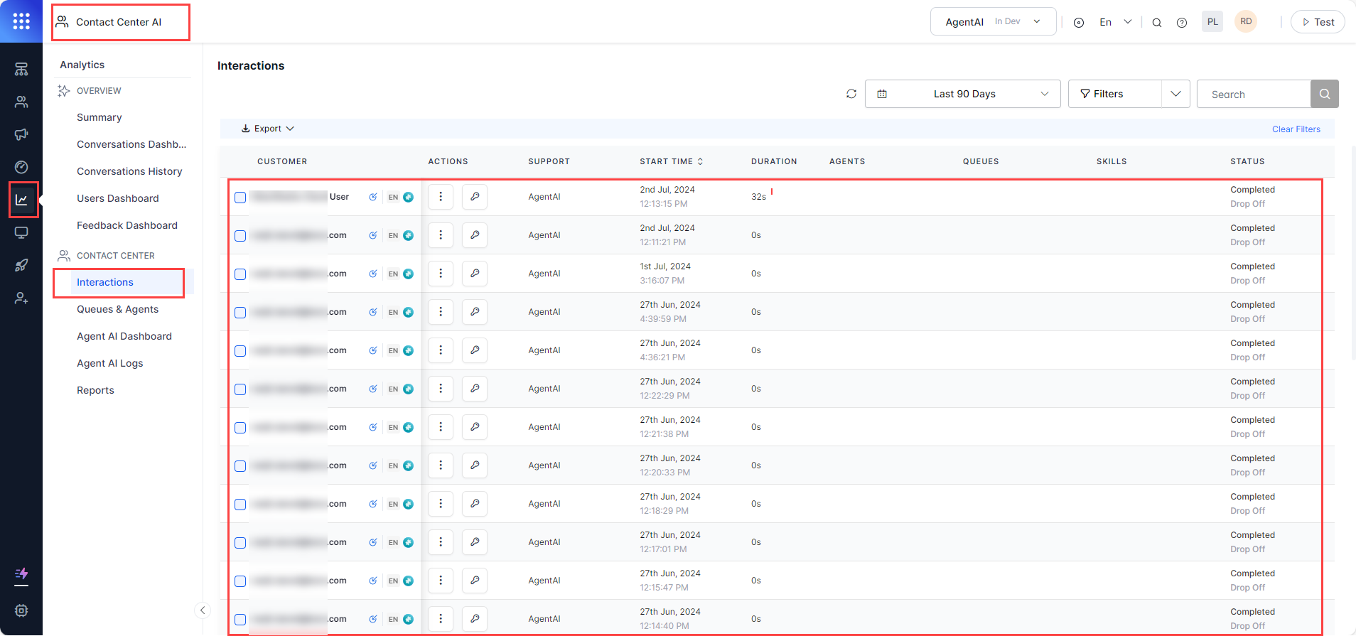 Contact Center Interactions