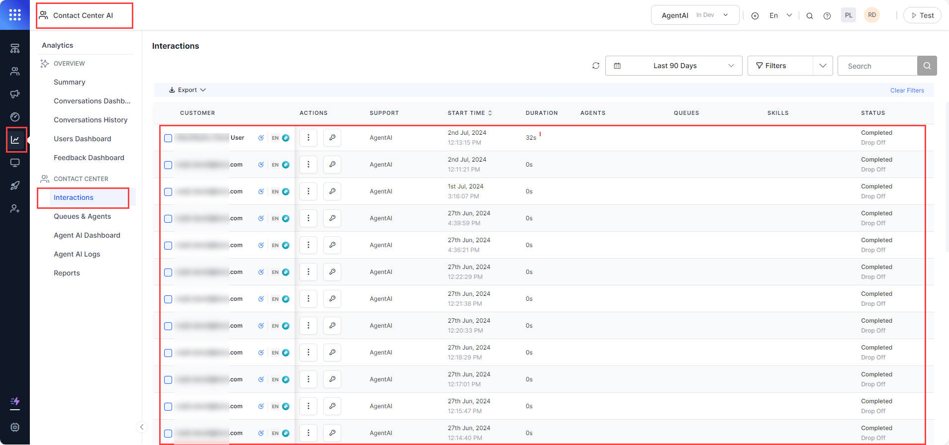 Contact Center Interactions