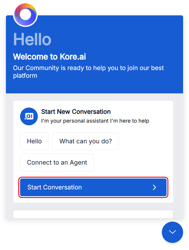 Welcome Screen