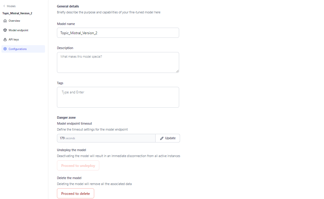 Configure Fine-Tuned Model