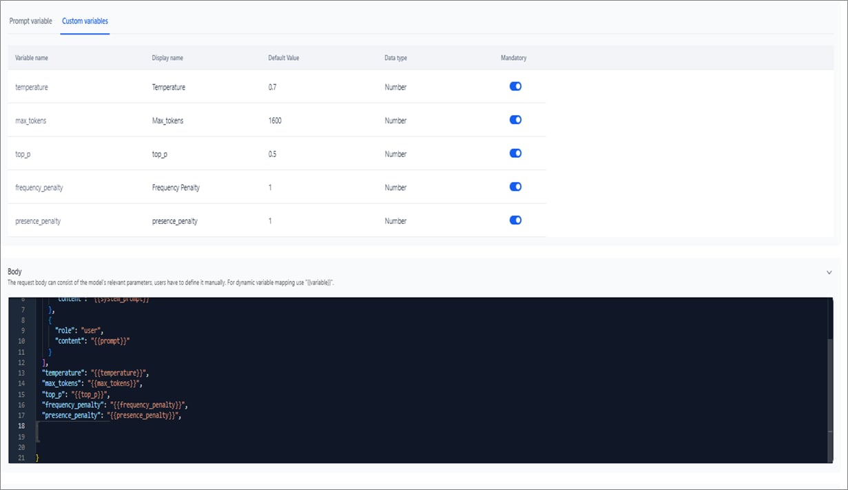 Add custom variables