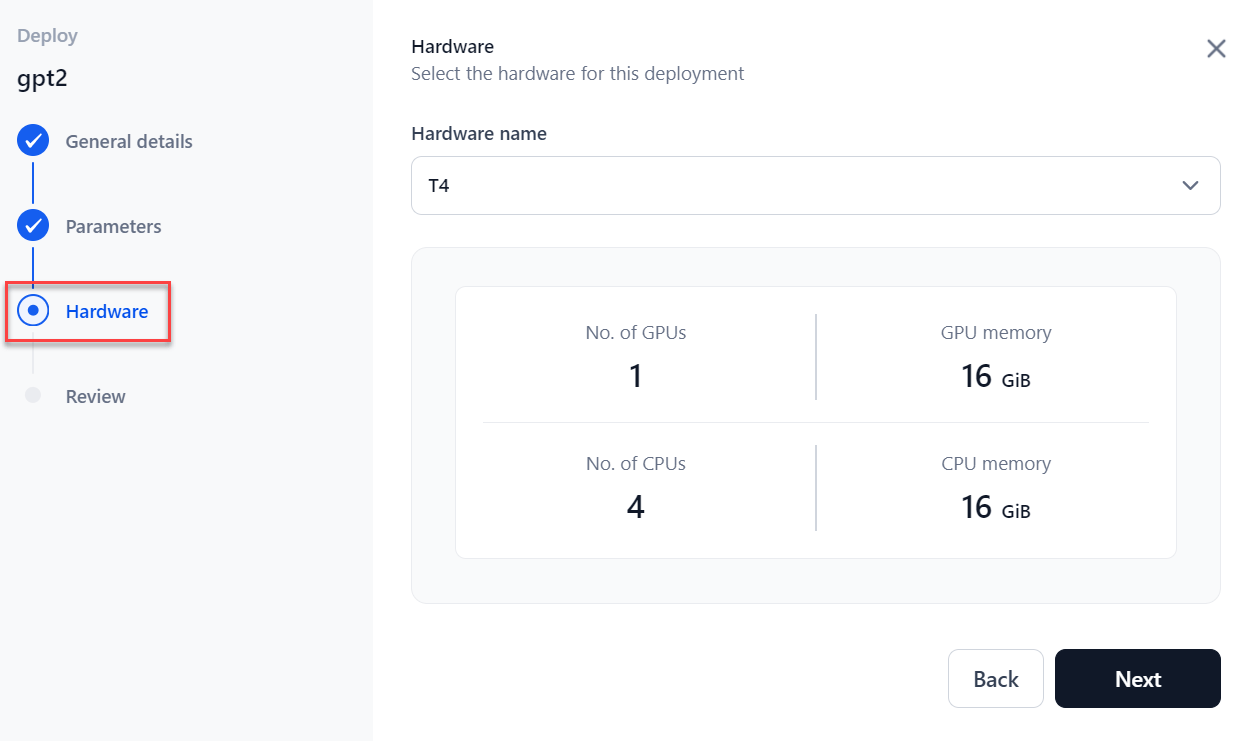 Deploy Fine-Tuned Hardware Section