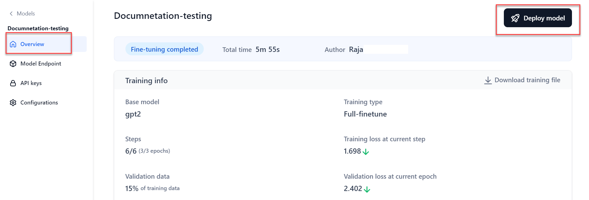 Deploy Fine-Tuned Model