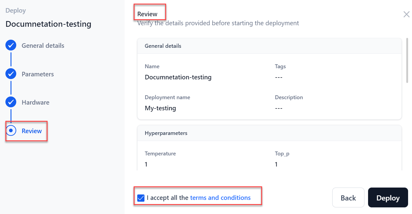 Deploy Fine-Tuned Review Section