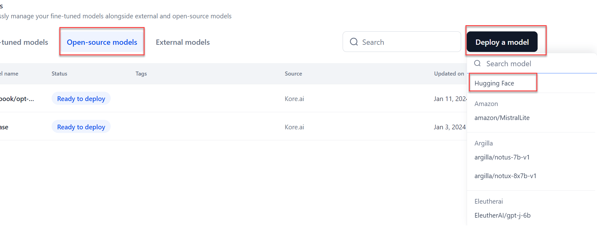 Deploy using Hugging Face
