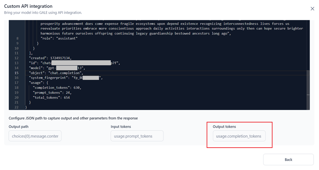 Output tokens