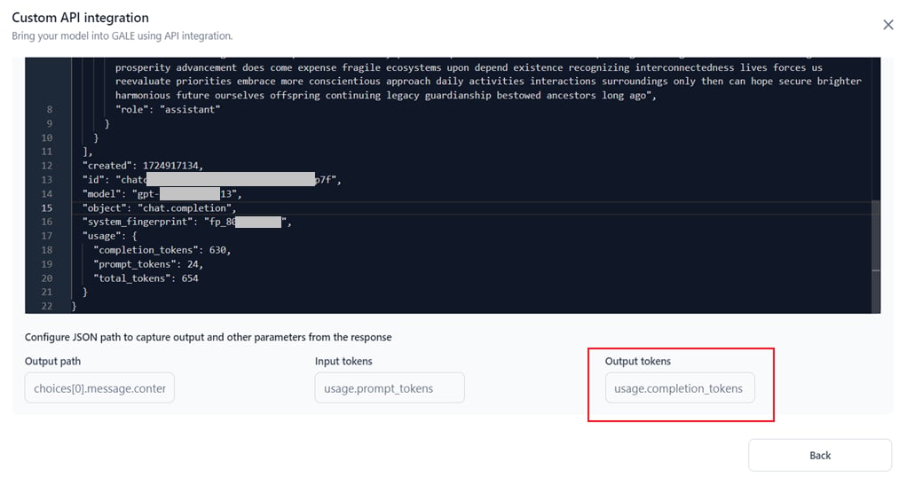 Output tokens