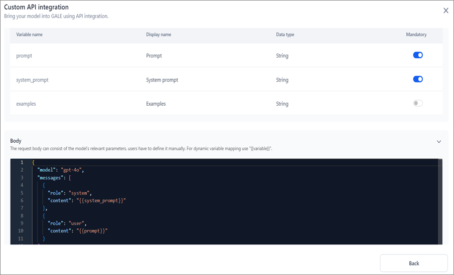 Prompt variables