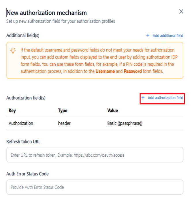add new auth field