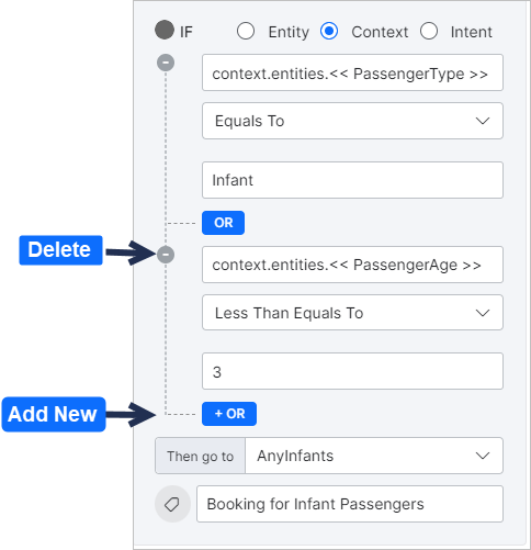 Example - And/Or logic in Context based condition