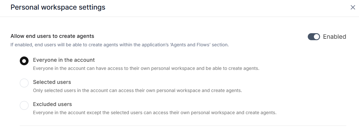 agent creation control