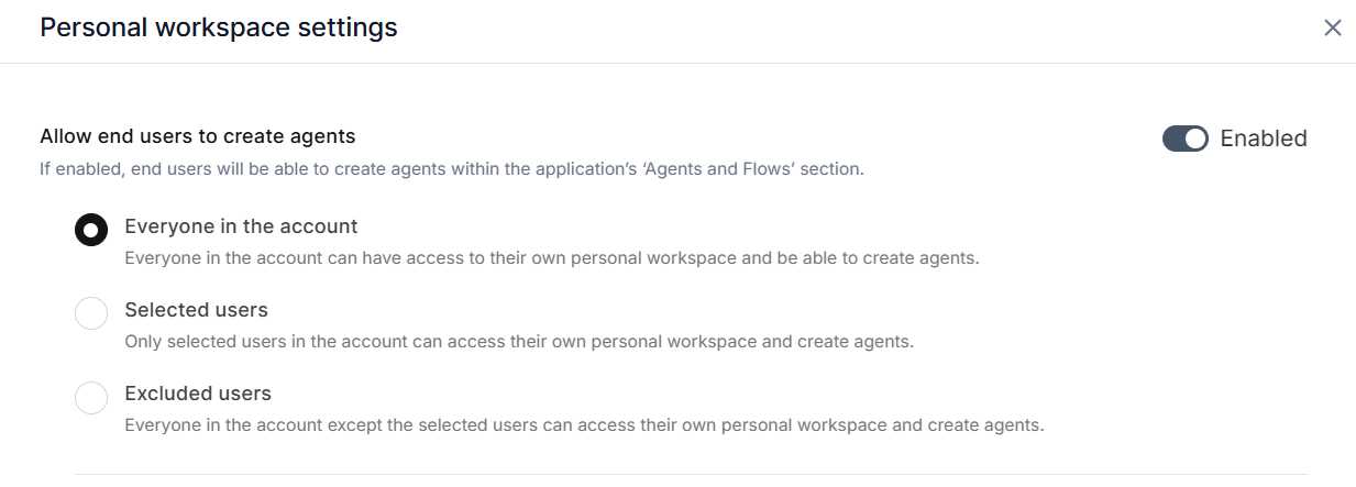 agent creation control