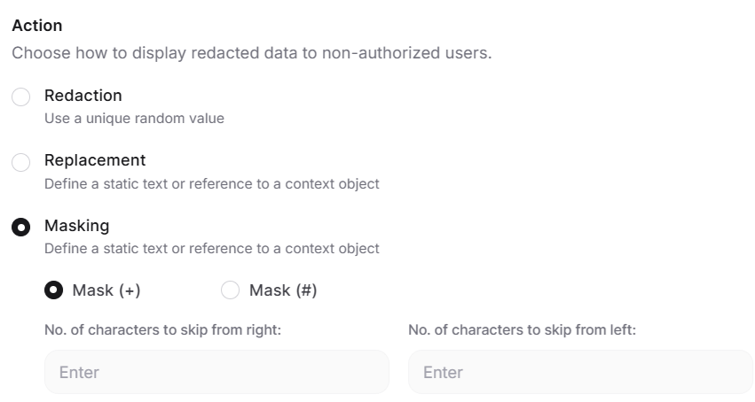 Action configuration