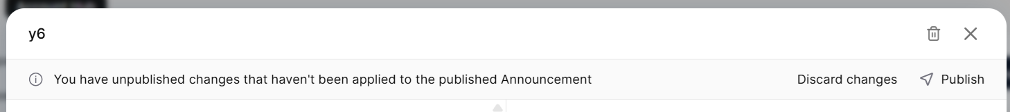 Published announcement management