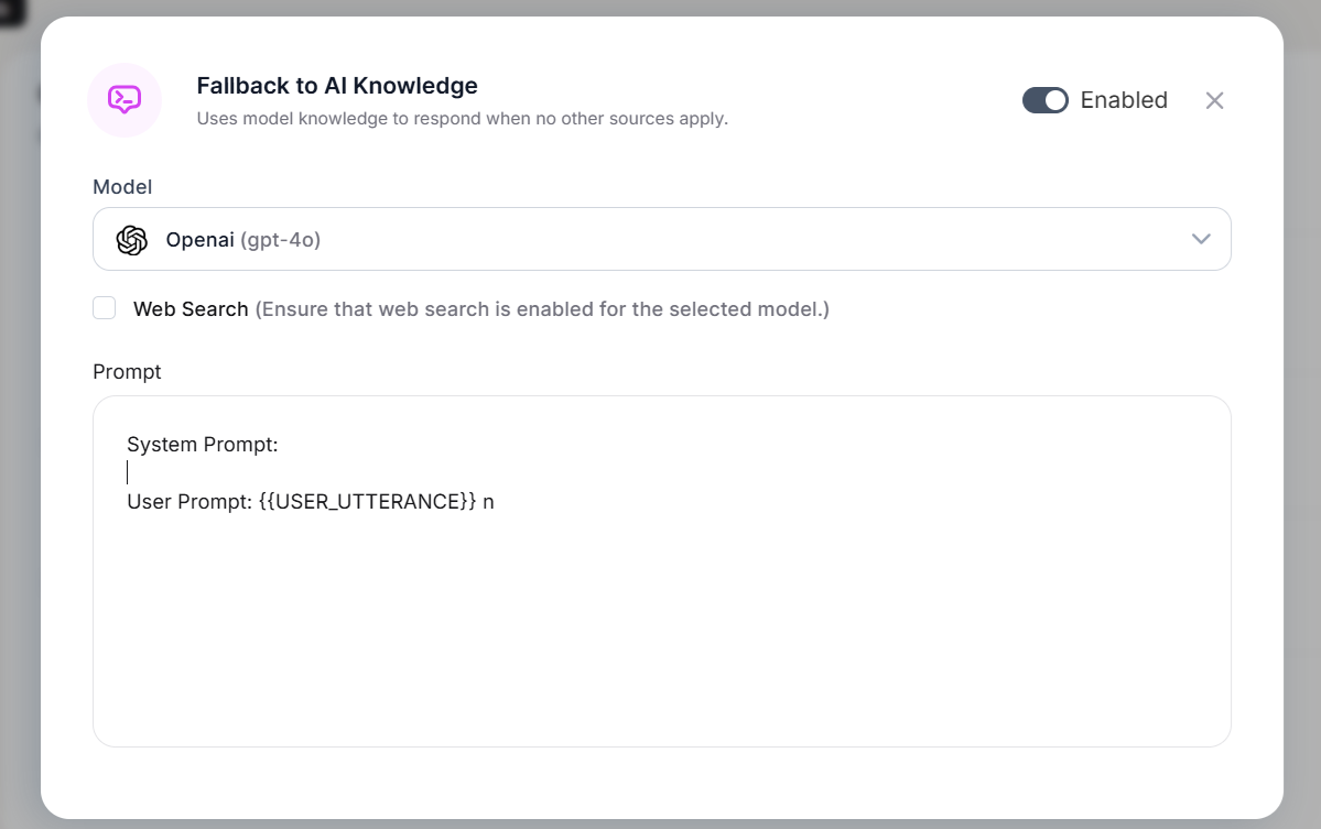 Fallback to AI Knowledge