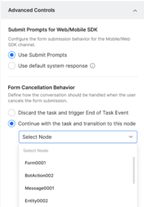 select node dropdown