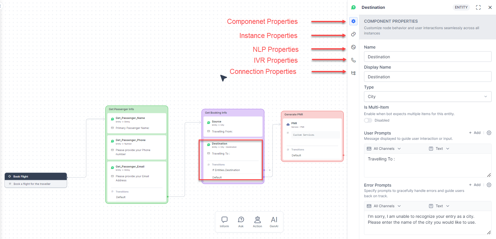 Node properties panel