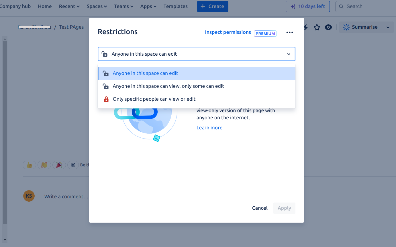 Page Restrictions