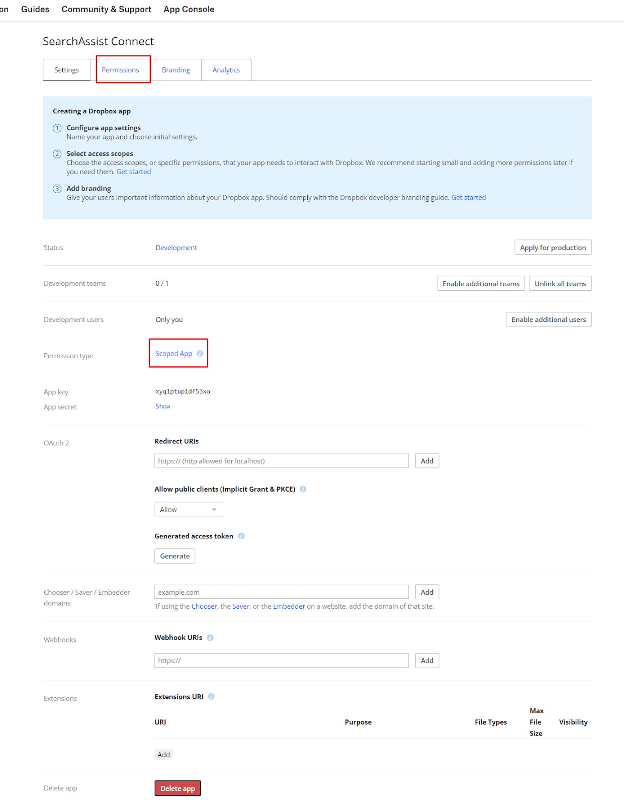 App permissions