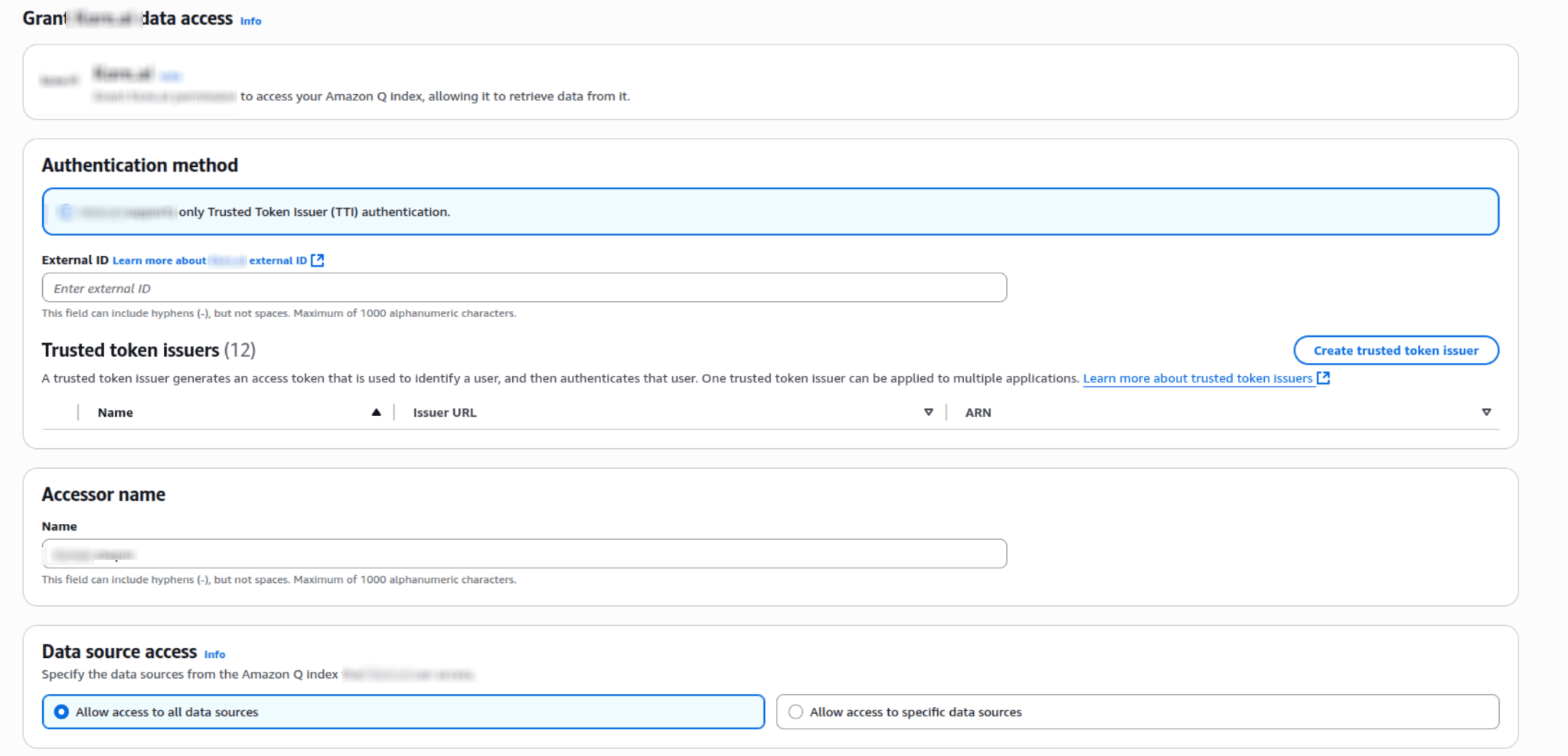 External ID configuration