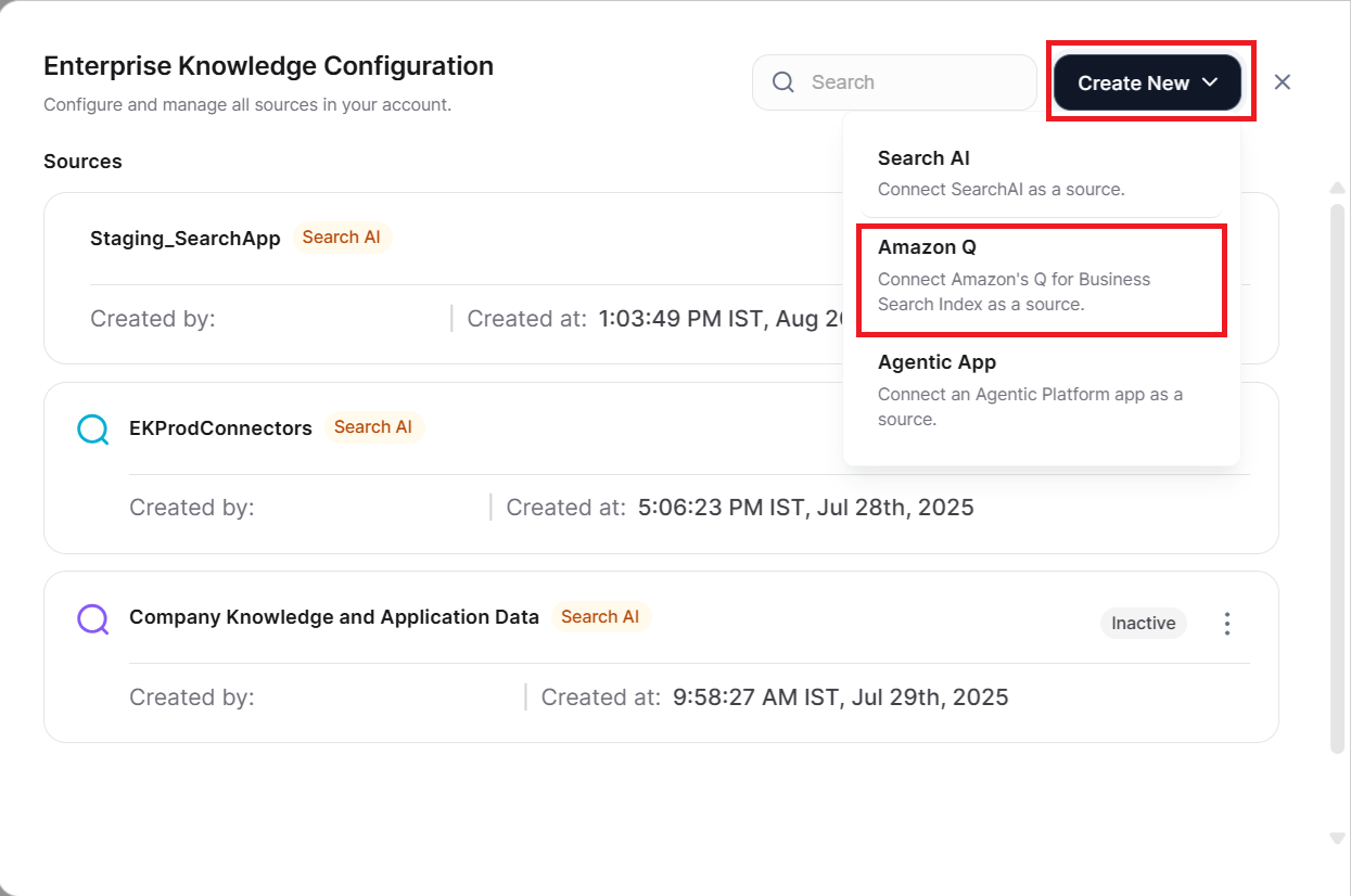Create new configuration