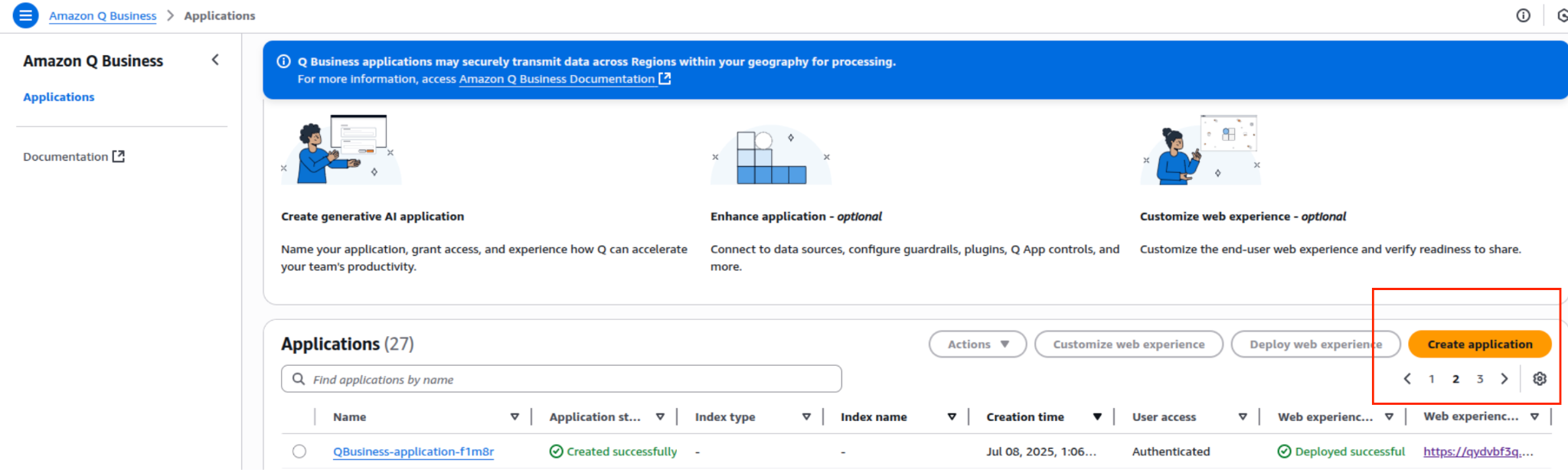 Q Business application