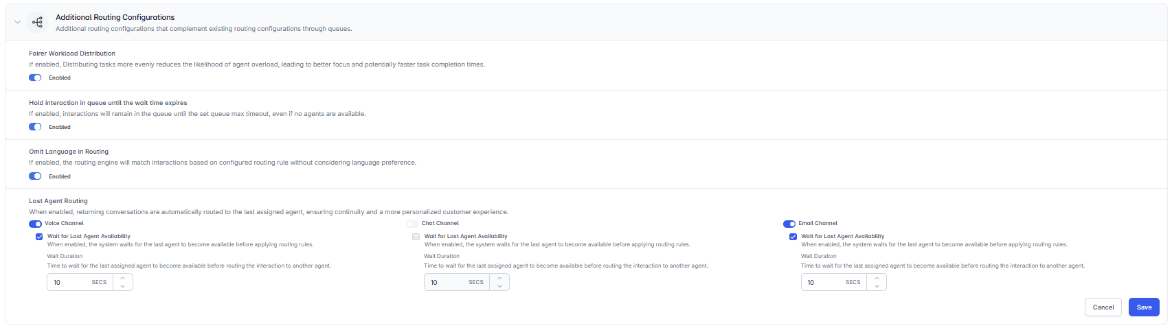Additional Routing Configuration