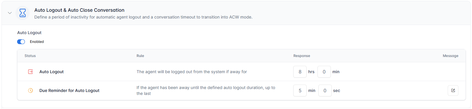 Configure Auto Logout