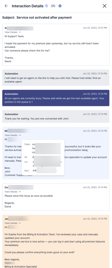 Email Transcript