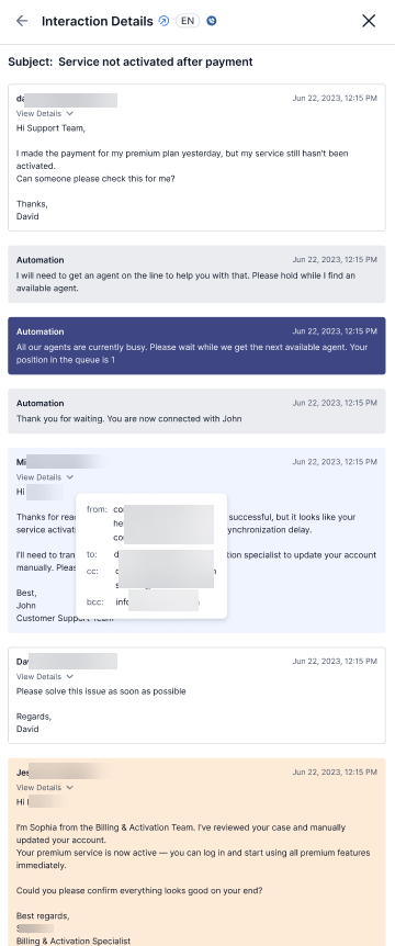 Email Transcript