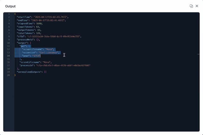 View structured output